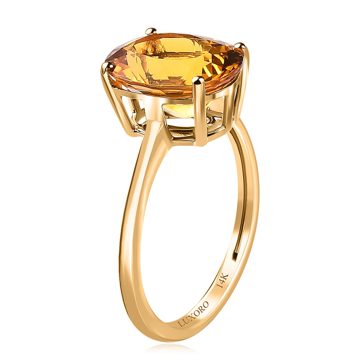 Luxoro 14K Yellow Gold AAA Brazilian Heliodor Solitaire Ring 3.25 ctw image number 3