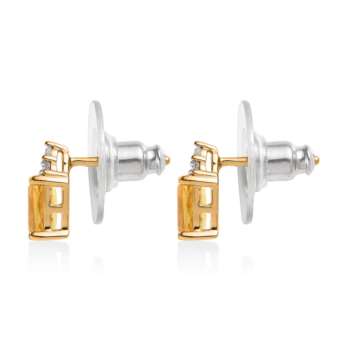 Premium Brazilian Heliodor and White Zircon Earrings in Vermeil Yellow Gold Over Sterling Silver 1.10 ctw image number 3