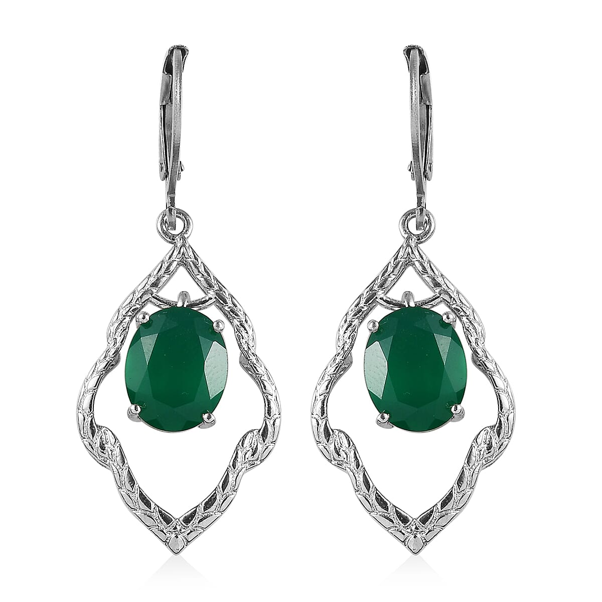 Karis Verde Onyx Earrings in Platinum Bond 5.00 ctw image number 0
