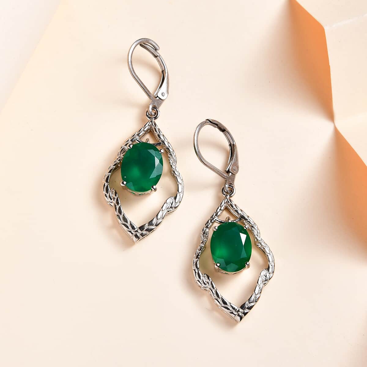 Buy Karis Verde Onyx Earrings in Platinum Bond 5.00 ctw at ShopLC.