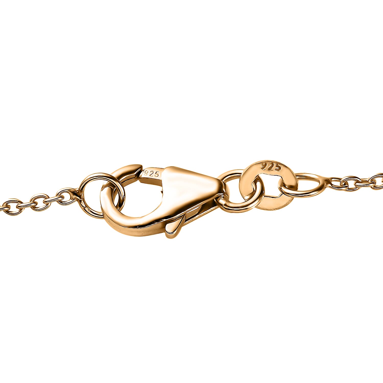 Watermelon Quartz (Triplet) Station Necklace 18 Inches in 14K Yellow Gold Over Sterling Silver 19.50 ctw