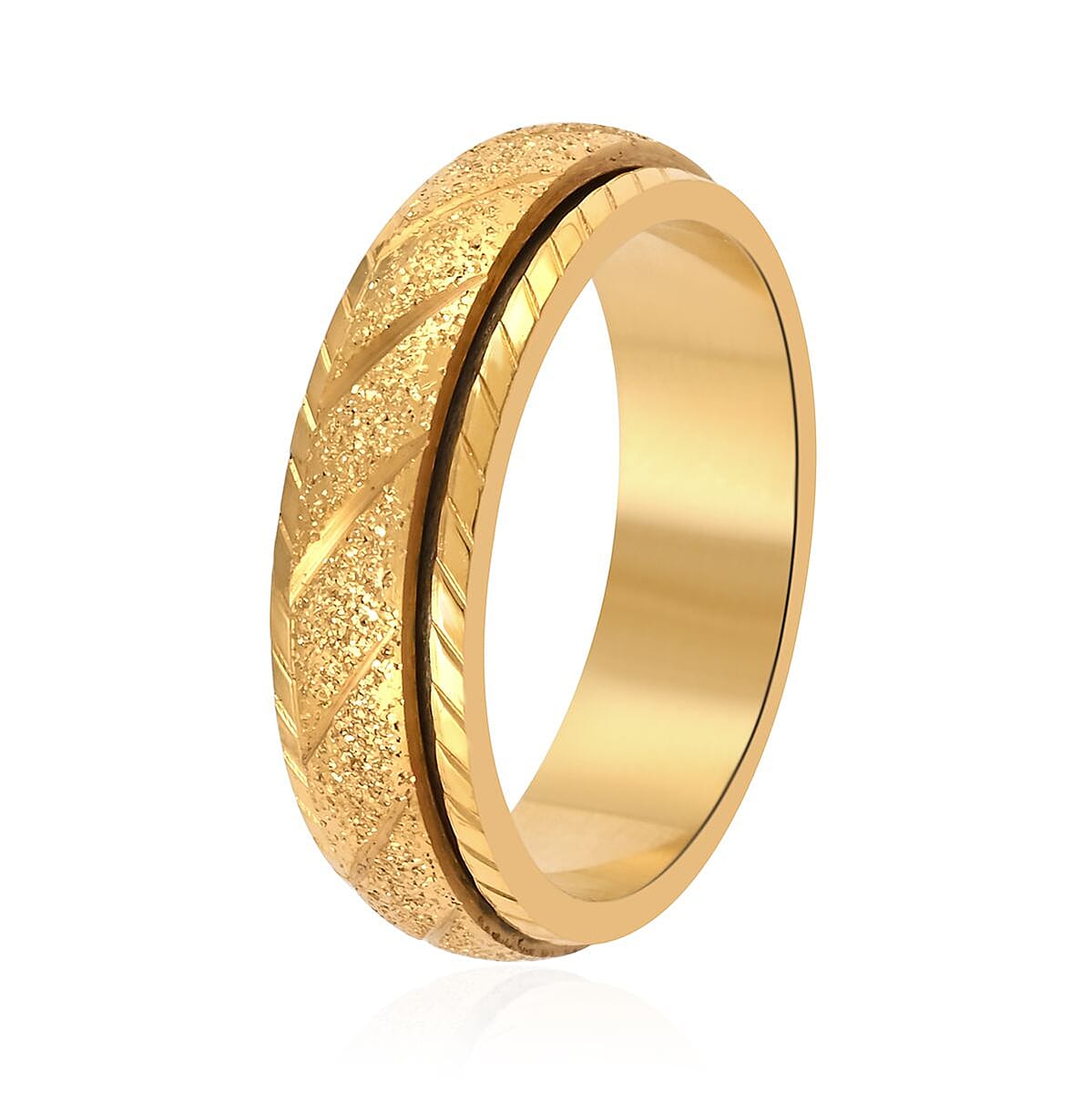 Spinner Band Ring in ION Plated YG Stainless Steel (Size 9.0) image number 3