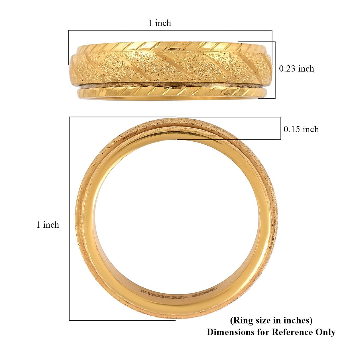 Spinner Band Ring in ION Plated YG Stainless Steel (Size 9.0) image number 4