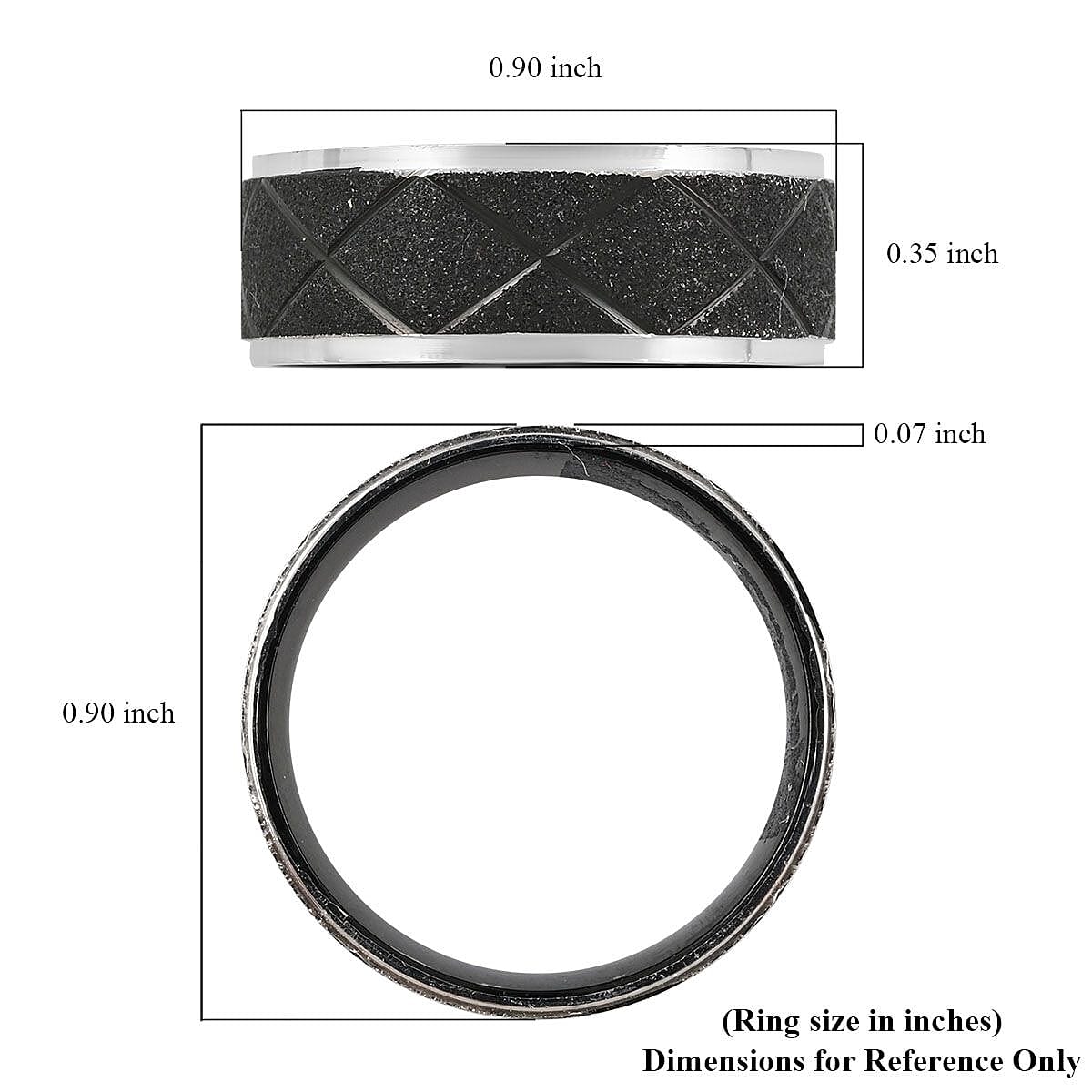 Men's Ring in ION Plated Black Stainless Steel image number 4