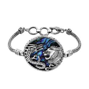 Bali Legacy Abalone Shell Lion & Dragon Bracelet in Sterling Silver (7.50 In)