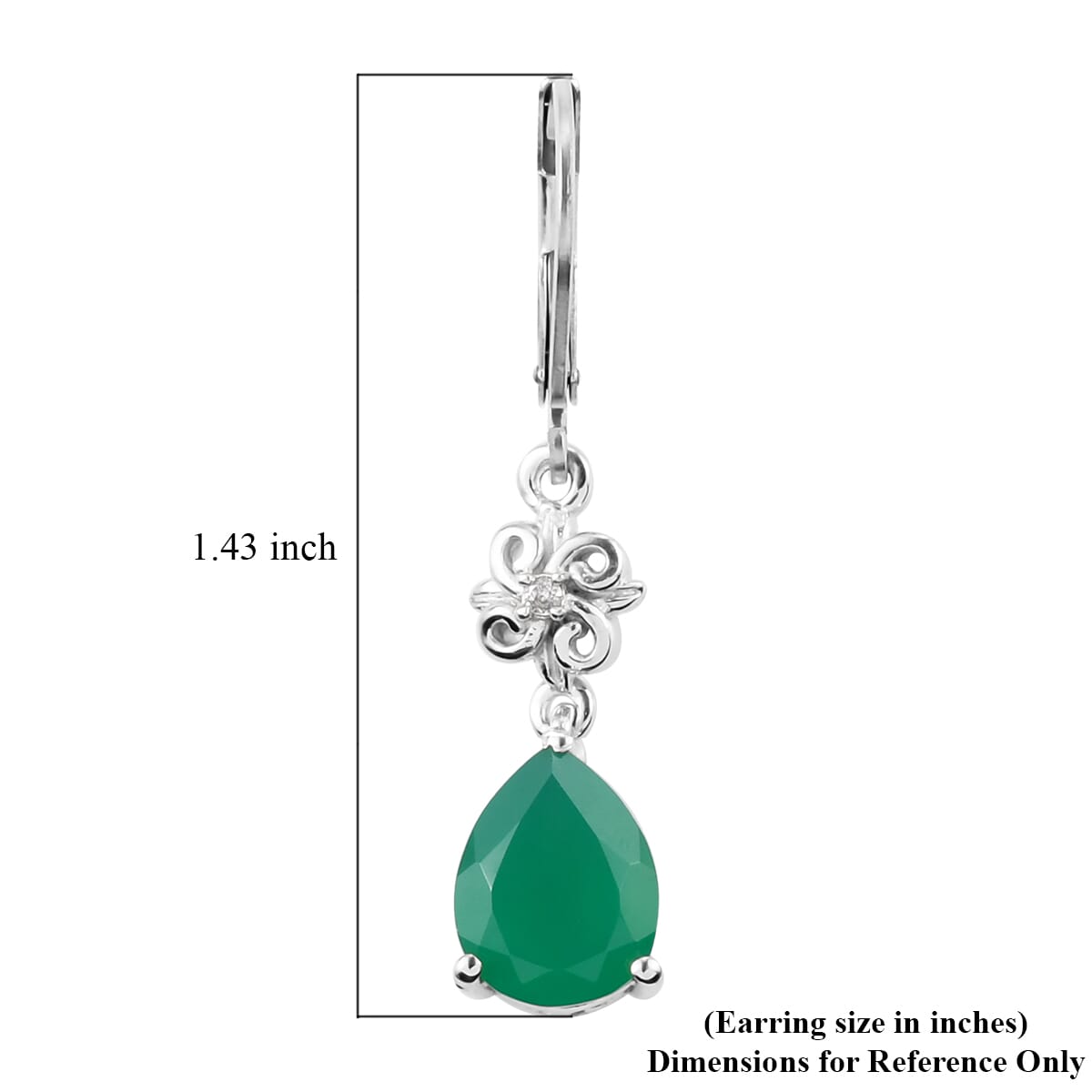 Karis Verde Onyx and White Zircon Dangling Earrings in Platinum Bond 4.85 ctw image number 5