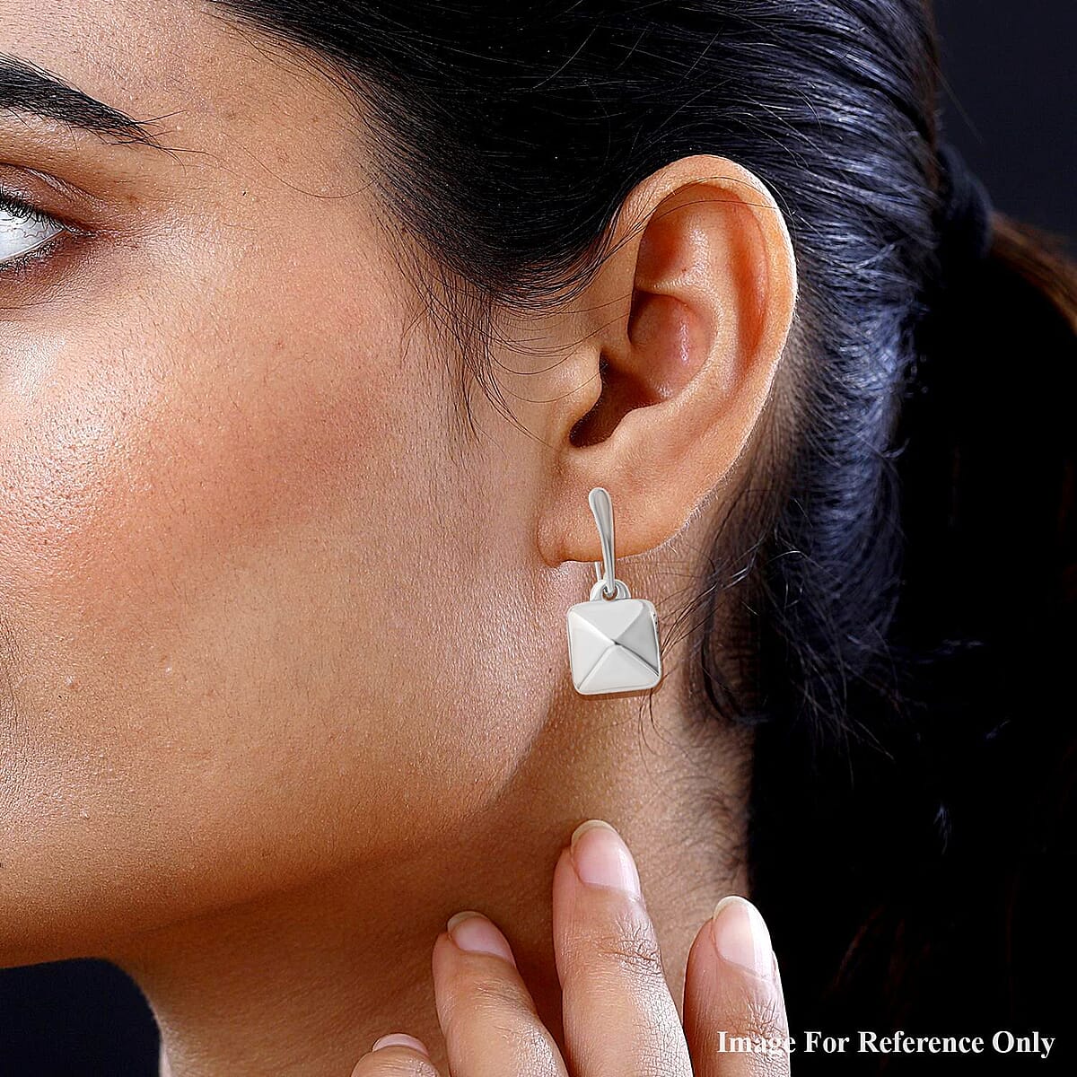 Cushion Dangle Earrings in Sterling Silver 6.80 Grams image number 2