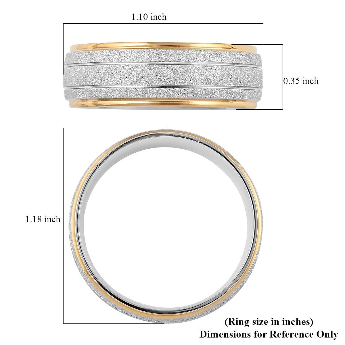 Men's Ring in ION Plated YG Stainless Steel (Size 9.0)