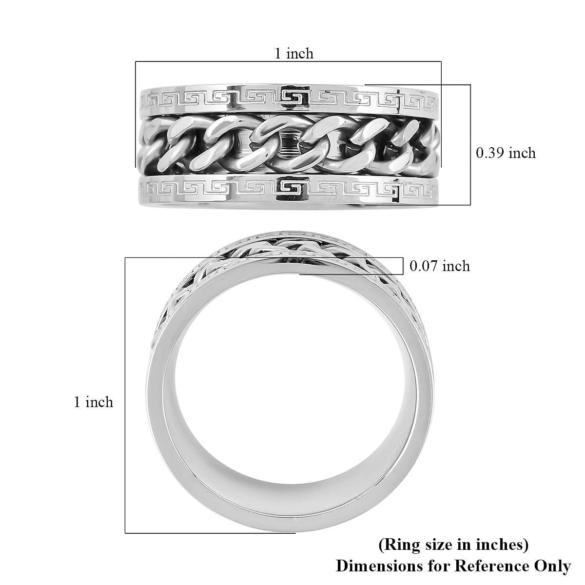 Men's Ring in Stainless Steel (Size 12.0) image number 4