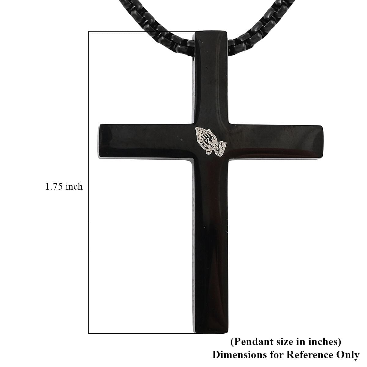 Men's Cross Pendant Necklace (24 Inches) in ION Plated Black Stainless Steel (22.50 g) | Tarnish-Free, Waterproof, Sweat Proof Jewelry image number 4