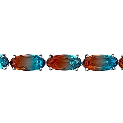 Aqua Terra Costa Quartz (Triplet) Bracelet in Platinum Over Sterling Silver (6.50 In) 31.00 ctw