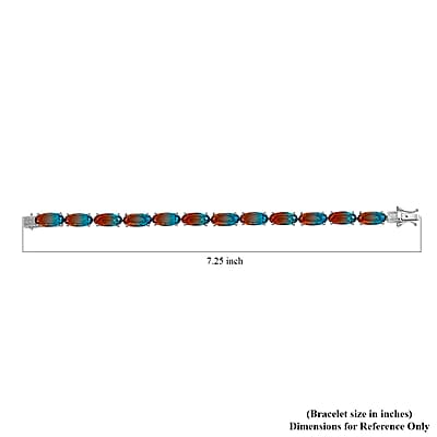 Aqua Terra Costa Quartz (Triplet) Bracelet in Platinum Over Sterling Silver (6.50 In) 31.00 ctw