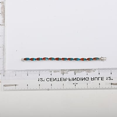 Aqua Terra Costa Quartz (Triplet) Bracelet in Platinum Over Sterling Silver (6.50 In) 31.00 ctw