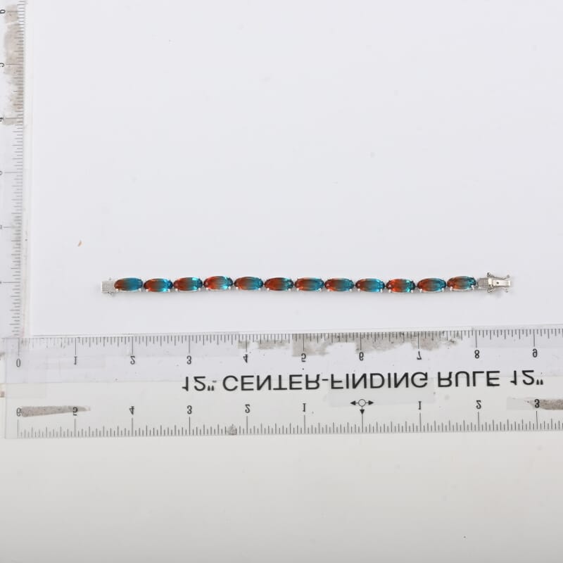 Aqua Terra Costa Quartz (Triplet) Bracelet in Platinum Over Sterling Silver (6.50 In) 31.00 ctw