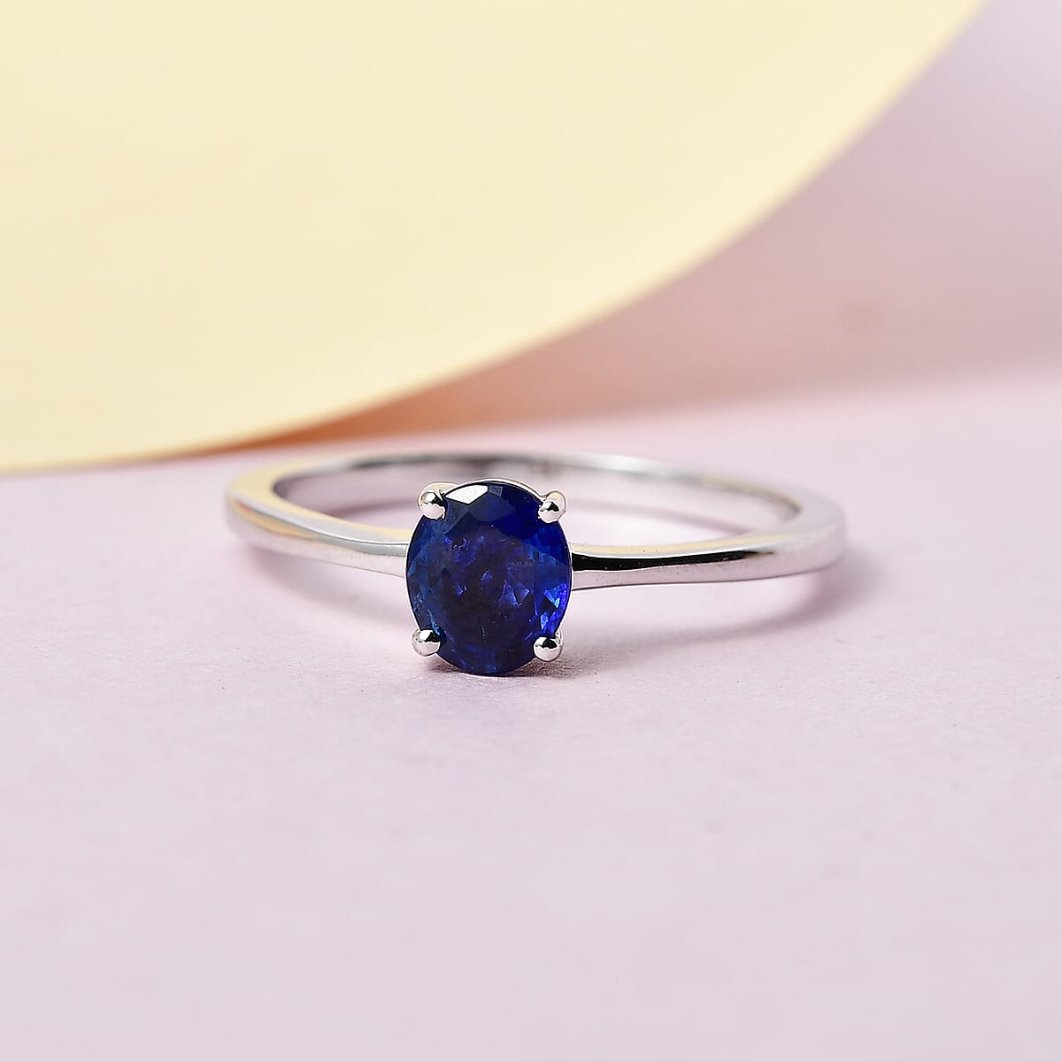 Luxoro 10K White Gold AAA Ceylon Blue Sapphire Solitaire Ring (Size 6.0) 0.75 ctw image number 1