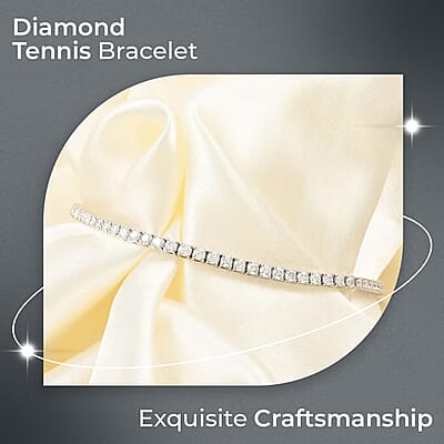 Modani  F-G VS Diamond Bracelet, 950 Platinum Bracelet, Diamond Tennis Bracelet, Diamond Jewelry For Her (7.25 In) 11.10 Grams 3.00 ctw