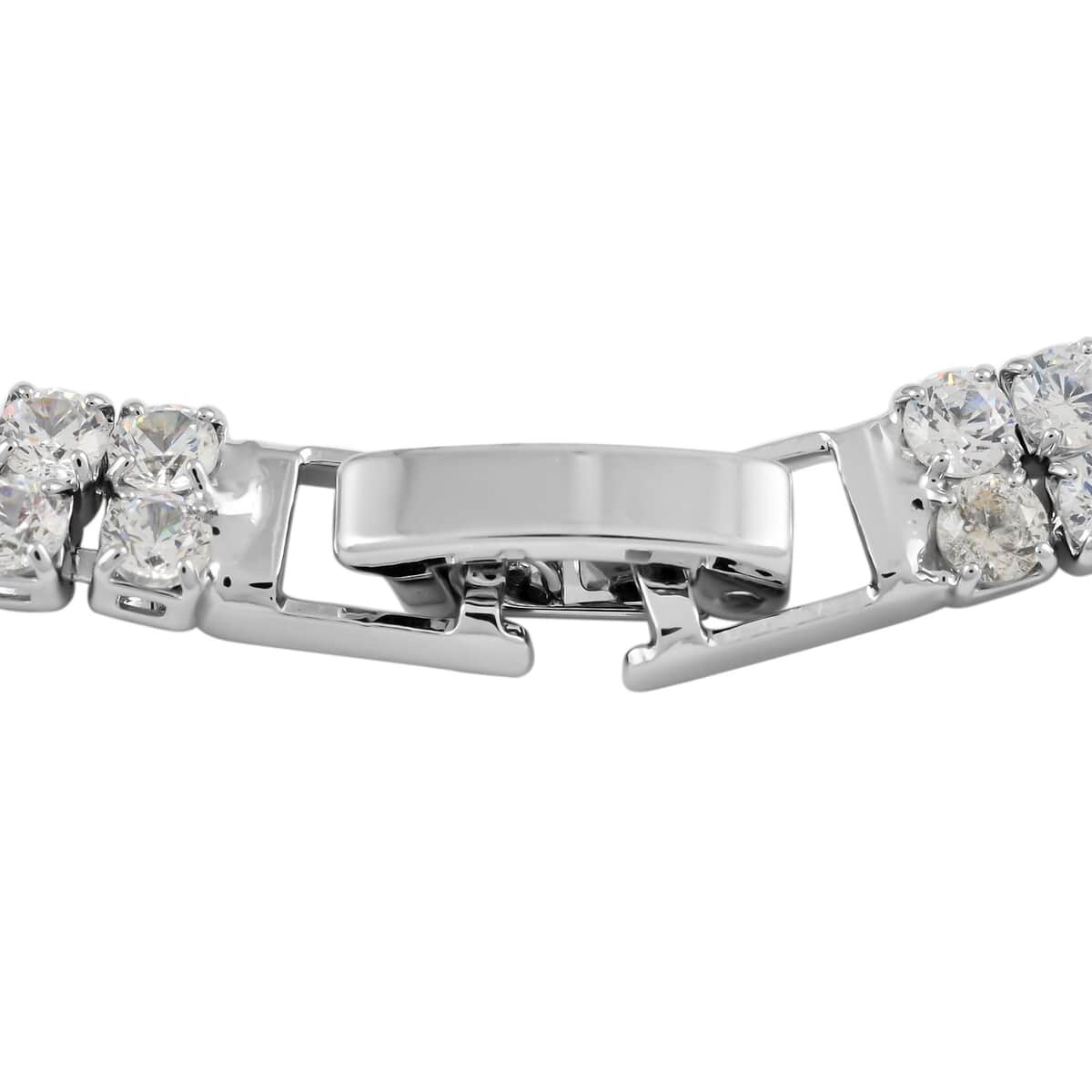 Simulated Diamond Bracelet in Silvertone (7.00 In) 4.75 ctw image number 3