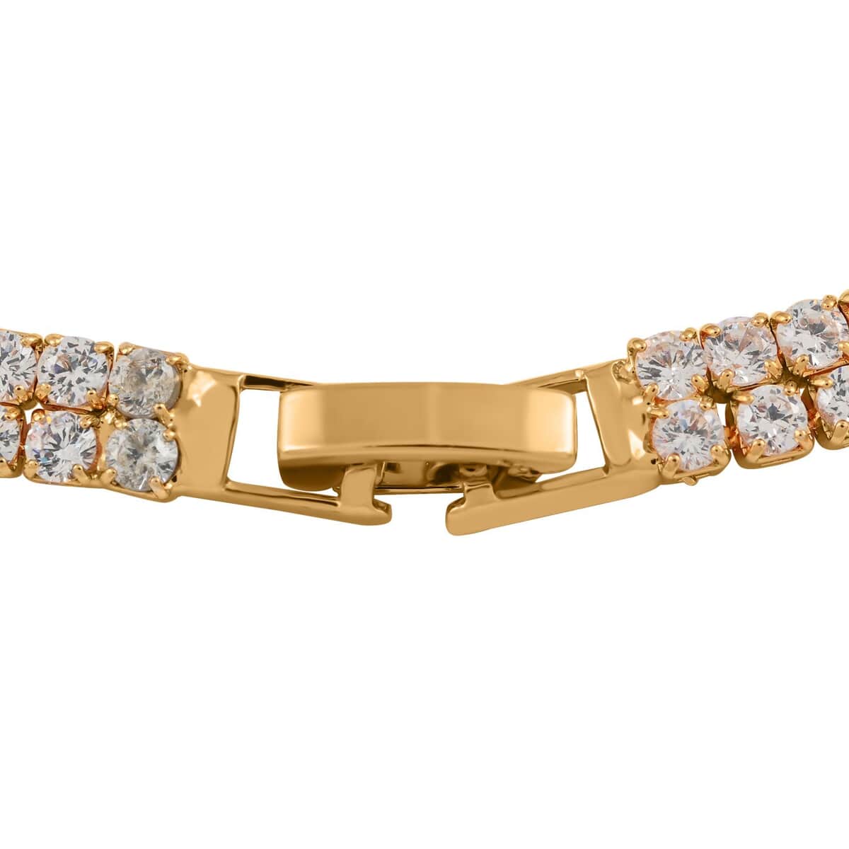 Simulated Diamond Bracelet in Goldtone (7.00 In) 2.75 ctw image number 3