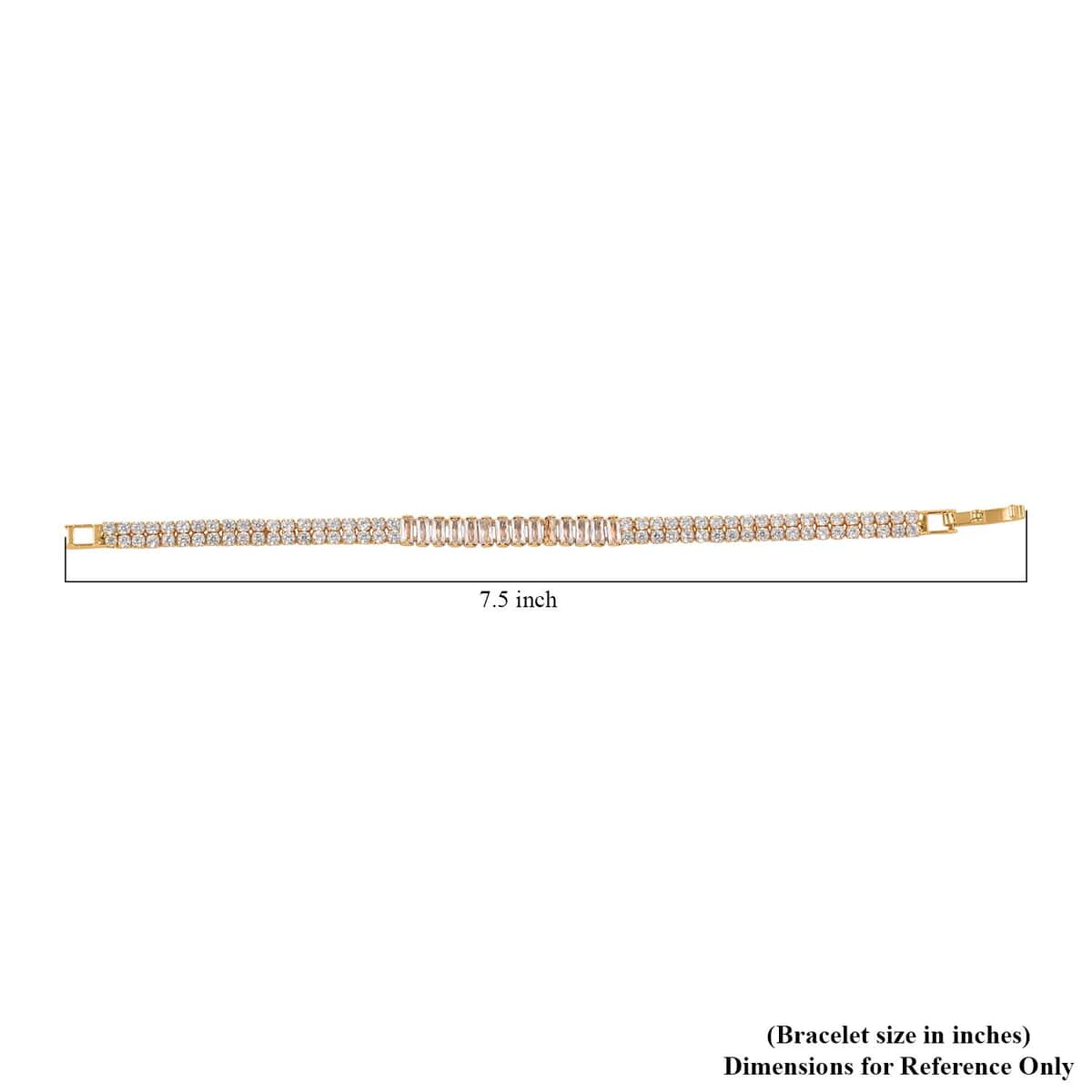 Simulated Diamond Bracelet in Goldtone (7.00 In) 2.75 ctw image number 4