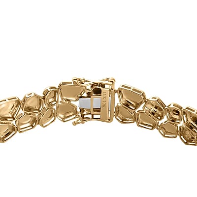 Luxoro 10K Yellow Gold Abstract Bracelet, 2 Row Bracelet, Gold Bracelet, Gold Jewelry For Her (7.25 In) 11.50 Grams