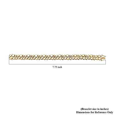 Luxoro 10K Yellow Gold Abstract Bracelet, 2 Row Bracelet, Gold Bracelet, Gold Jewelry For Her (7.25 In) 11.50 Grams