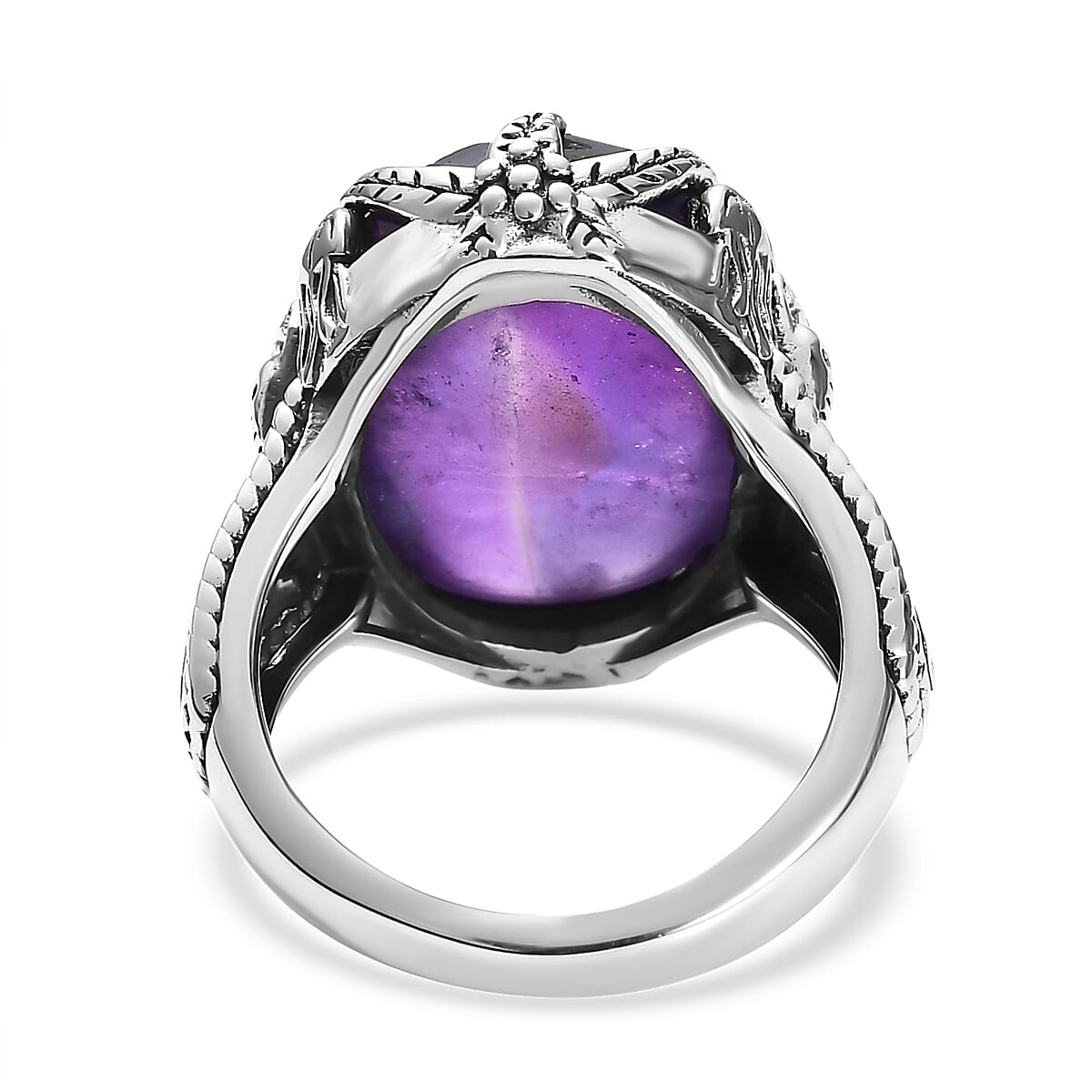 Artisan Crafted African Amethyst Ring in Sterling Silver (Size 7.0) 13.35 ctw image number 4