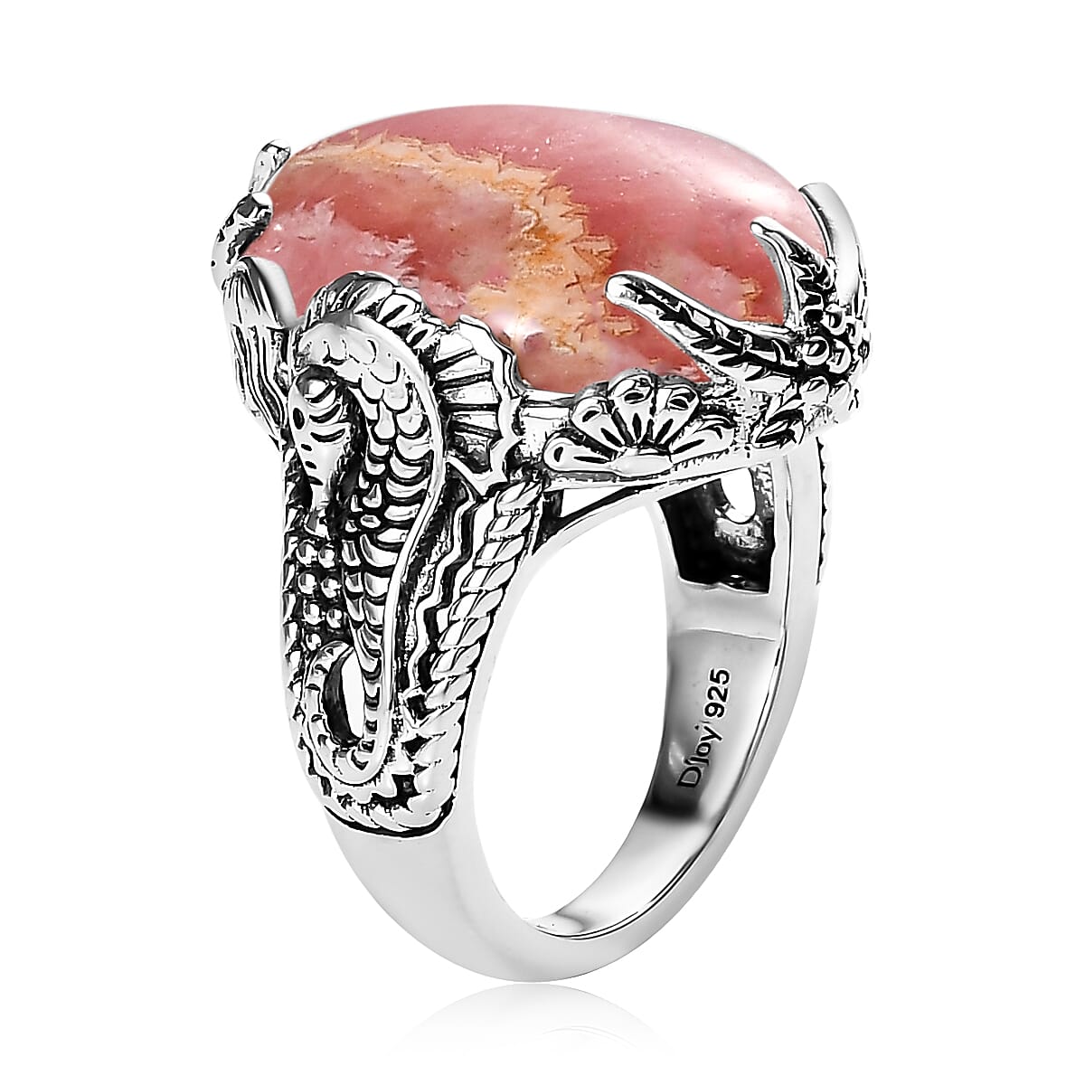 Artisan Crafted Argentinian Rhodochrosite Ring in Sterling Silver (Size 8.0) 17.85 ctw image number 3