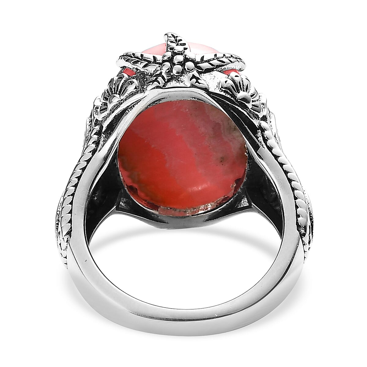 Artisan Crafted Argentinian Rhodochrosite Ring in Sterling Silver (Size 8.0) 17.85 ctw image number 4