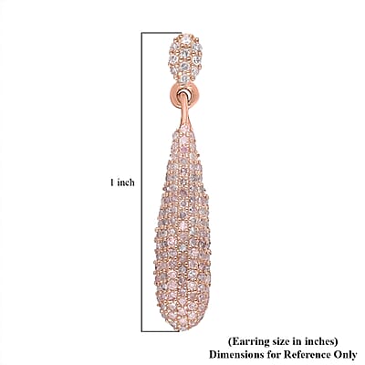 Natural Pink Diamond Dangle Earrings in Vermeil Rose Gold Over Sterling Silver 0.50 ctw