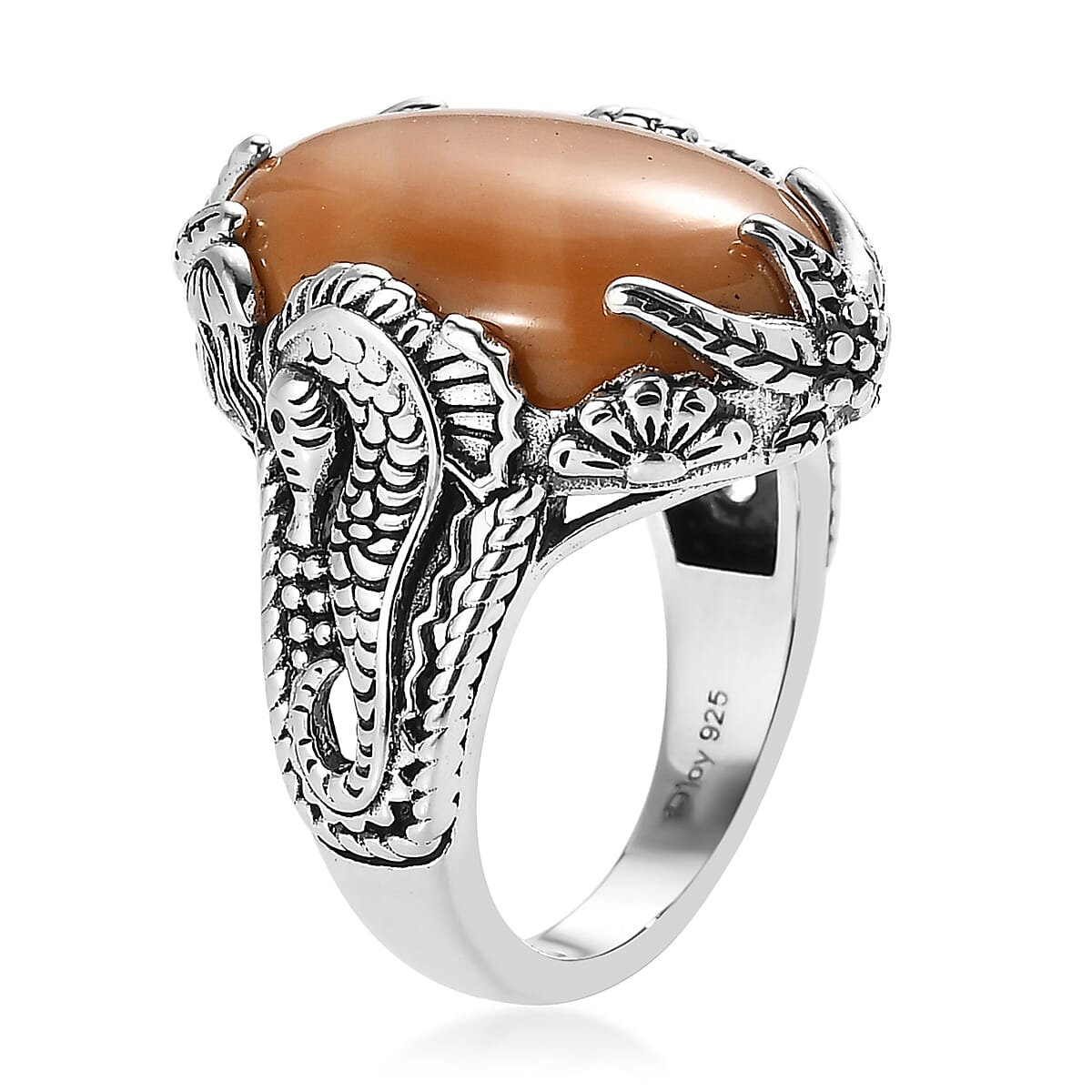 Artisan Crafted Oregon Caramel Opal Ring in Sterling Silver (Size 5.0) 8.10 ctw image number 3
