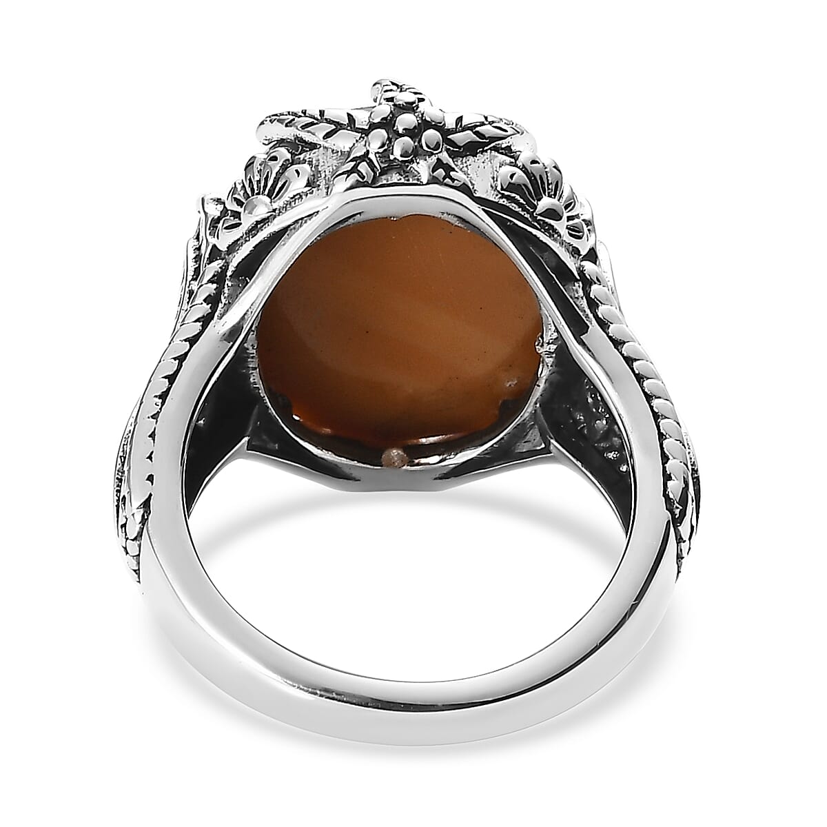 Artisan Crafted Oregon Caramel Opal Ring in Sterling Silver (Size 5.0) 8.10 ctw image number 4