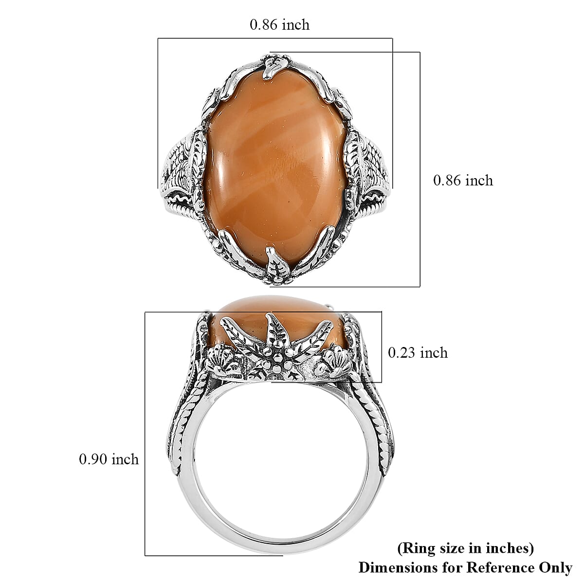 Artisan Crafted Oregon Caramel Opal Ring in Sterling Silver (Size 5.0) 8.10 ctw image number 5