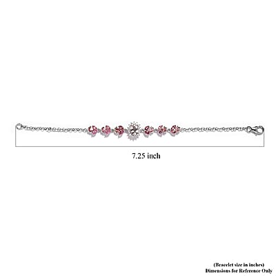 Pink Morganite and Multi Gemstone Bracelet in Vermeil Rose Gold and Platinum Over Sterling Silver (7.25 In) 2.75 ctw