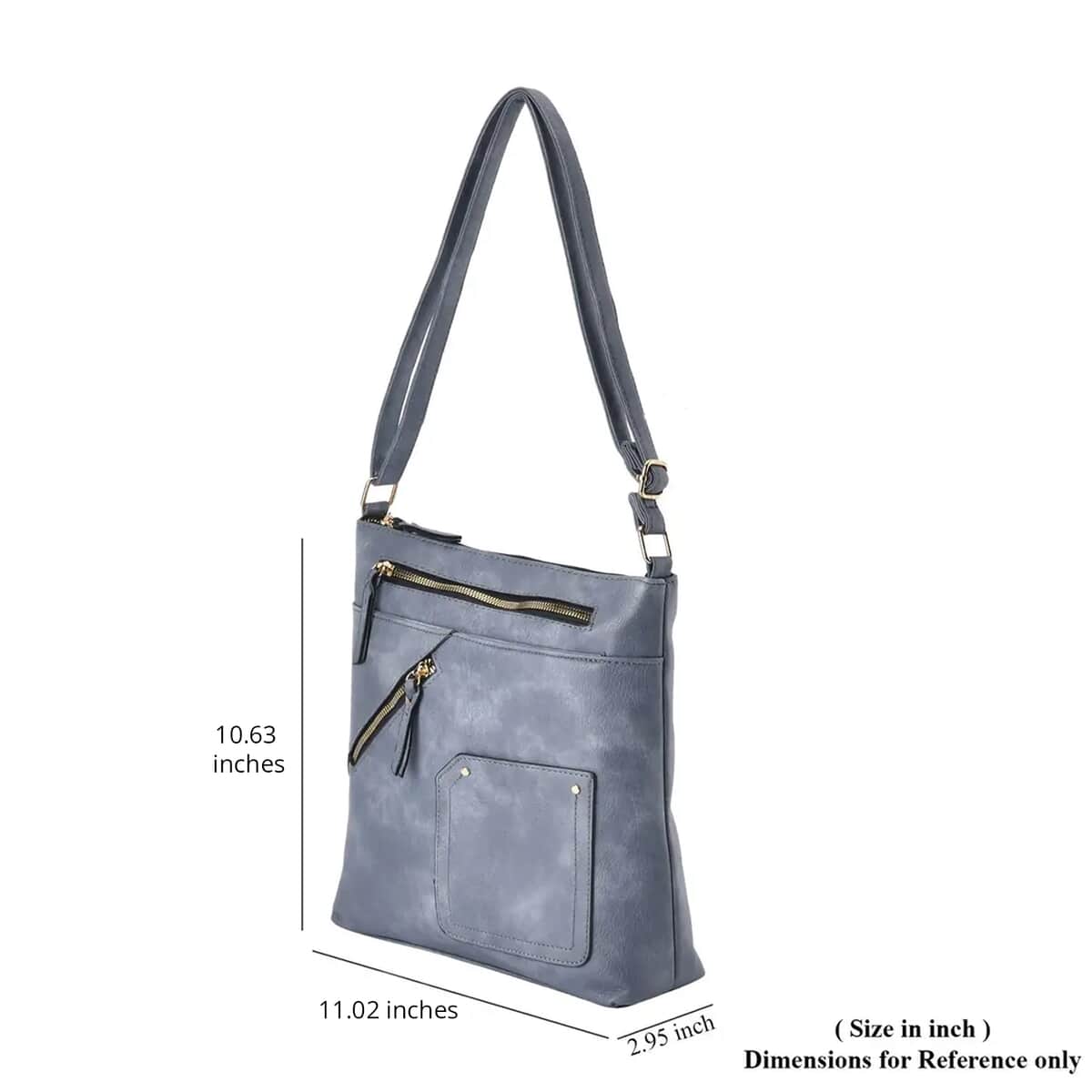 Grey Color Faux Leather Crossbody Bag with Shoulder Strap , Shop LC