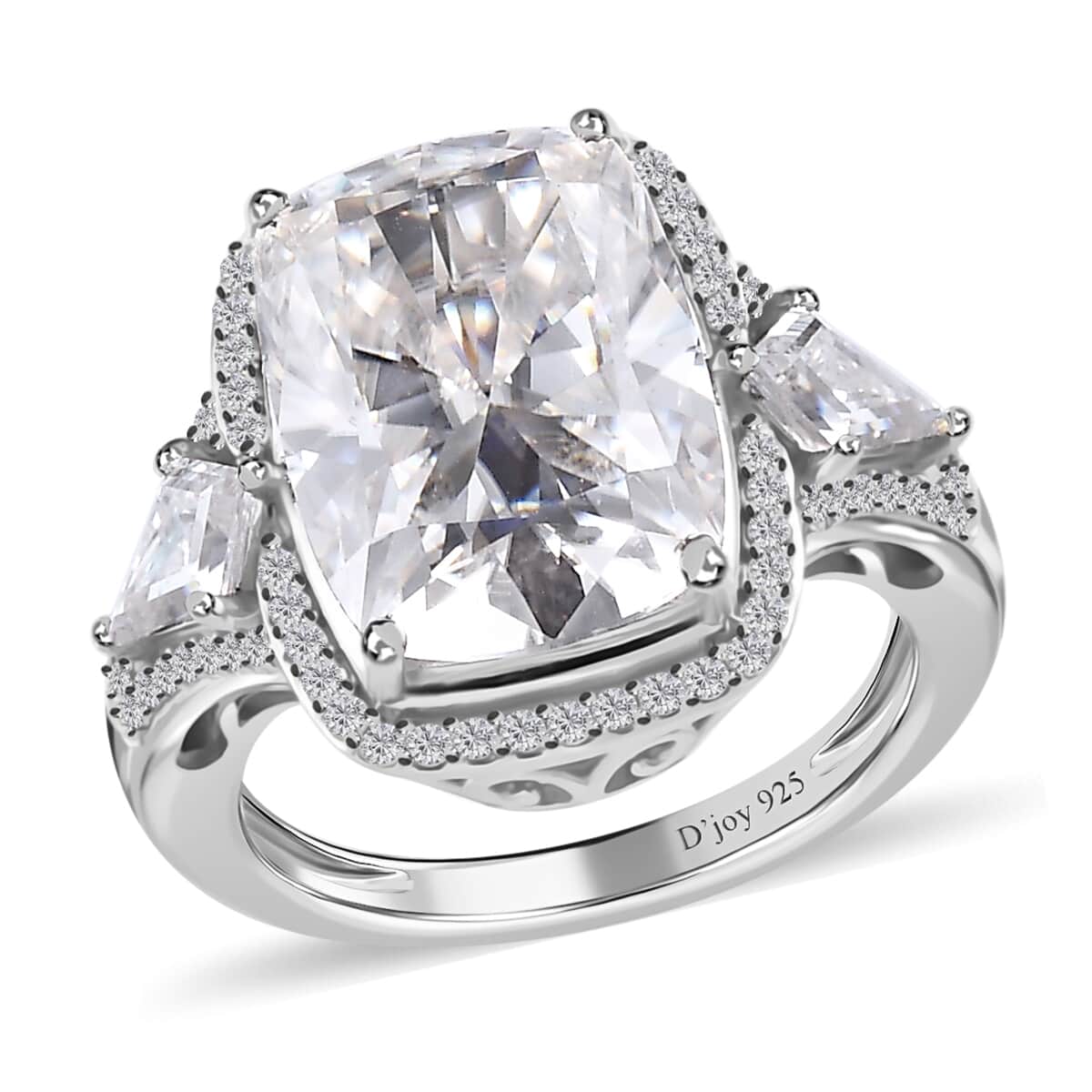 Moissanite Ring in Platinum Over Sterling Silver 7.60 ctw image number 0