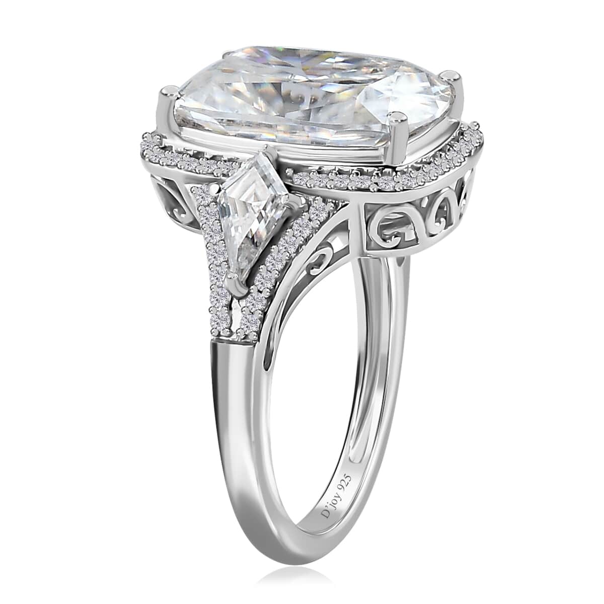 Moissanite Ring in Platinum Over Sterling Silver 7.60 ctw image number 3