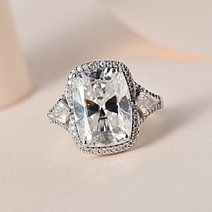 D'Joy Moissanite Ring in Platinum Over Sterling Silver (Size 7.0) 7.60 ctw