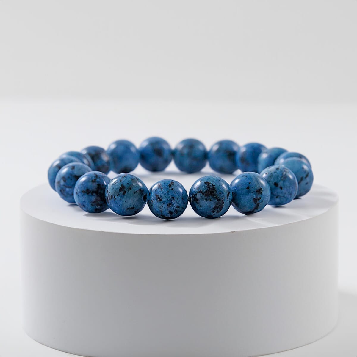 Blue Jasper Beaded Stretch Bracelet, Stretchable Beads Bracelet, Jasper Bracelet, Adjustable Bracelet, Birthday Gifts 10mm 100.00 ctw image number 1