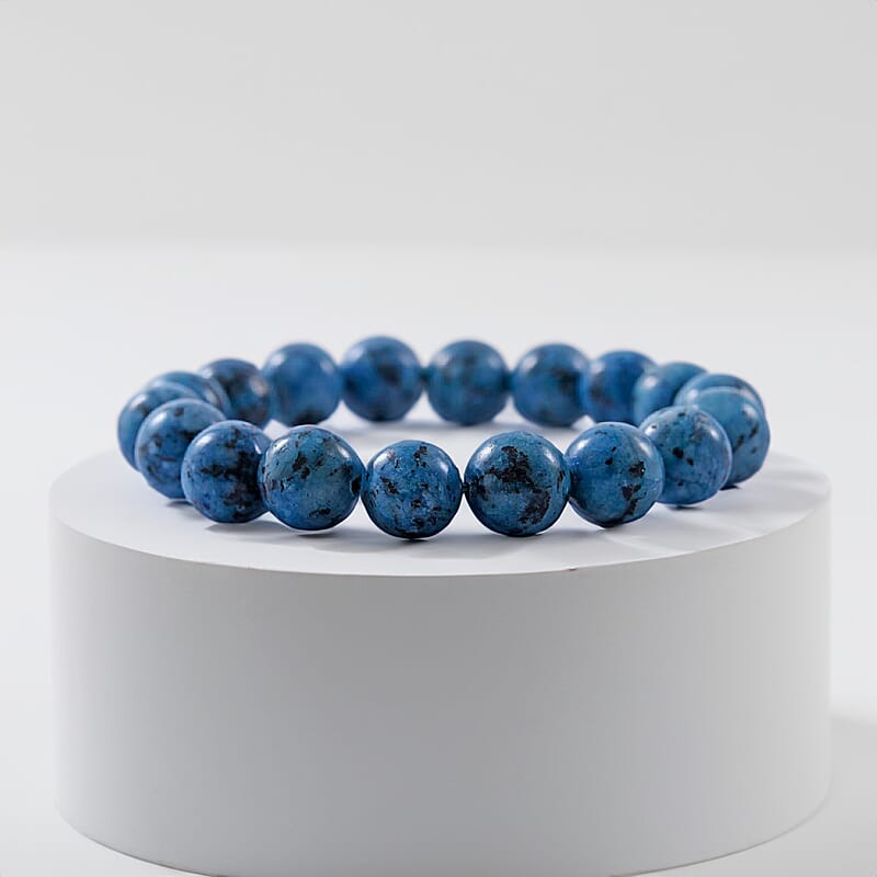 Blue Jasper Beaded Stretch Bracelet, Stretchable Beads Bracelet, Jasper Bracelet, Adjustable Bracelet, Birthday Gifts 10mm 100.00 ctw