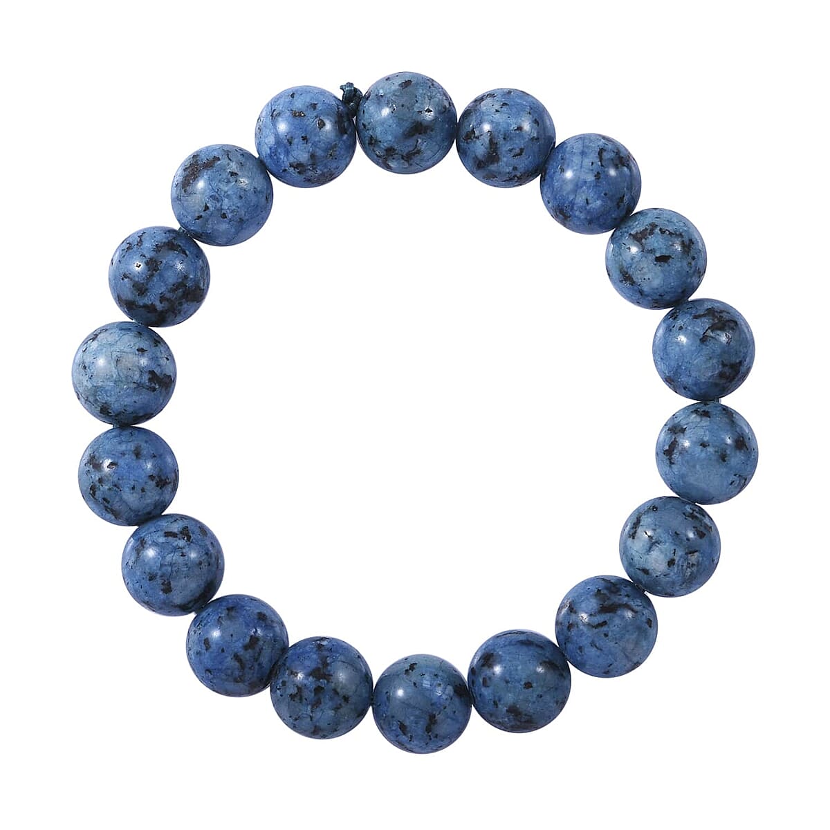 Blue Jasper Beaded Stretch Bracelet, Stretchable Beads Bracelet, Jasper Bracelet, Adjustable Bracelet, Birthday Gifts 10mm 100.00 ctw image number 3