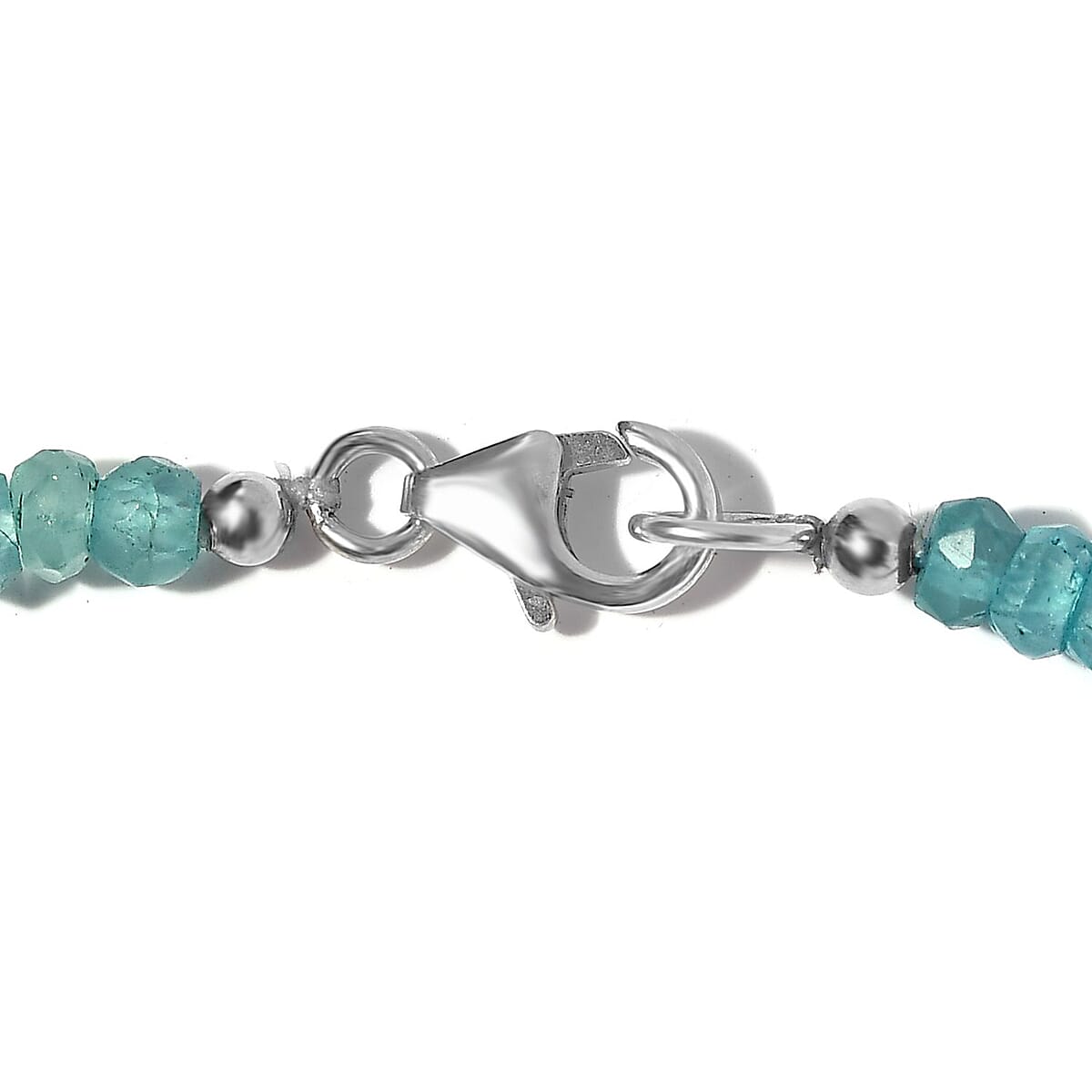 Madagascar Paraiba Apatite V-Shape Necklace 20 Inches in Platinum Over Sterling Silver 78.50 ctw image number 4
