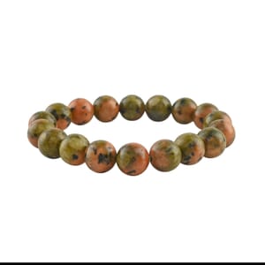 Unakite 10mm Beaded Stretch Bracelet 90.00 ctw