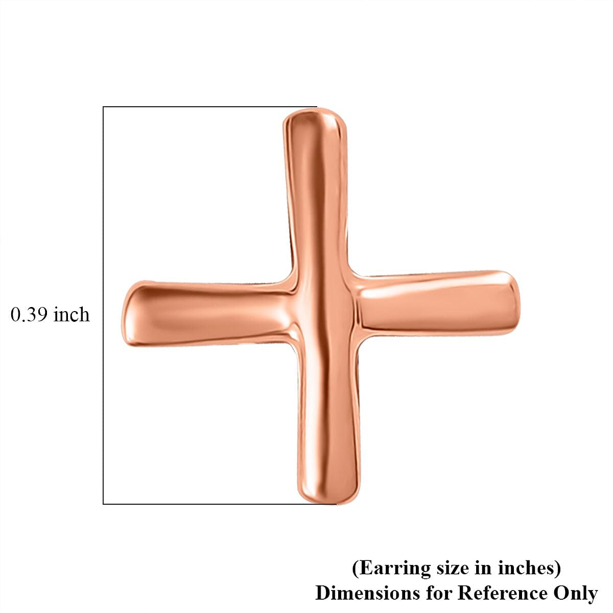 Vermeil Rose Gold Over Sterling Silver Cross Earrings