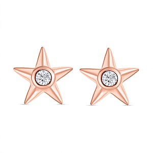 Moissanite Star Earrings in Vermeil RG Over Sterling Silver 0.20 ctw