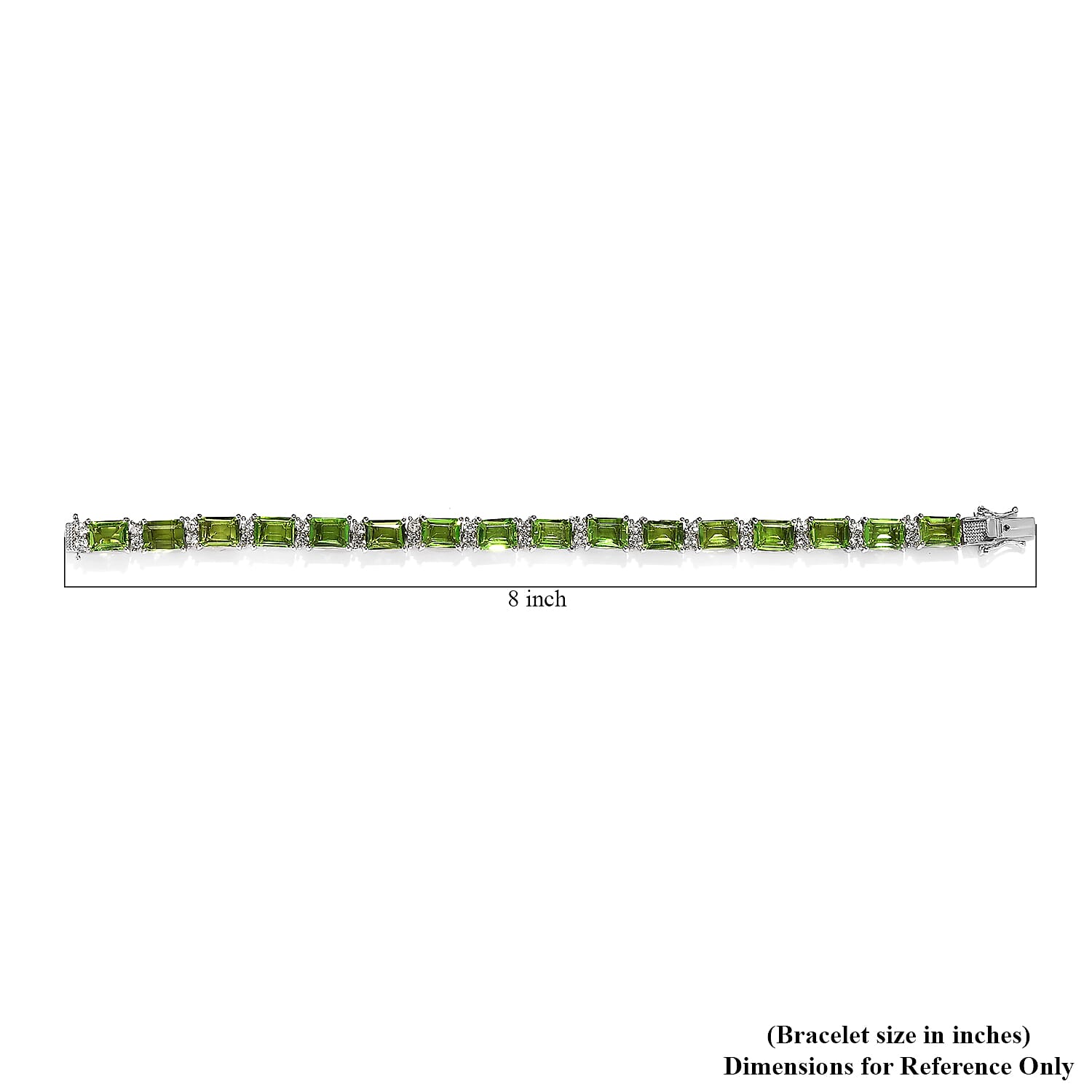 Chartreuse Quartz (Triplet) and White Zircon Bracelet in Platinum Over Sterling Silver (7.25 In) 34.00 ctw