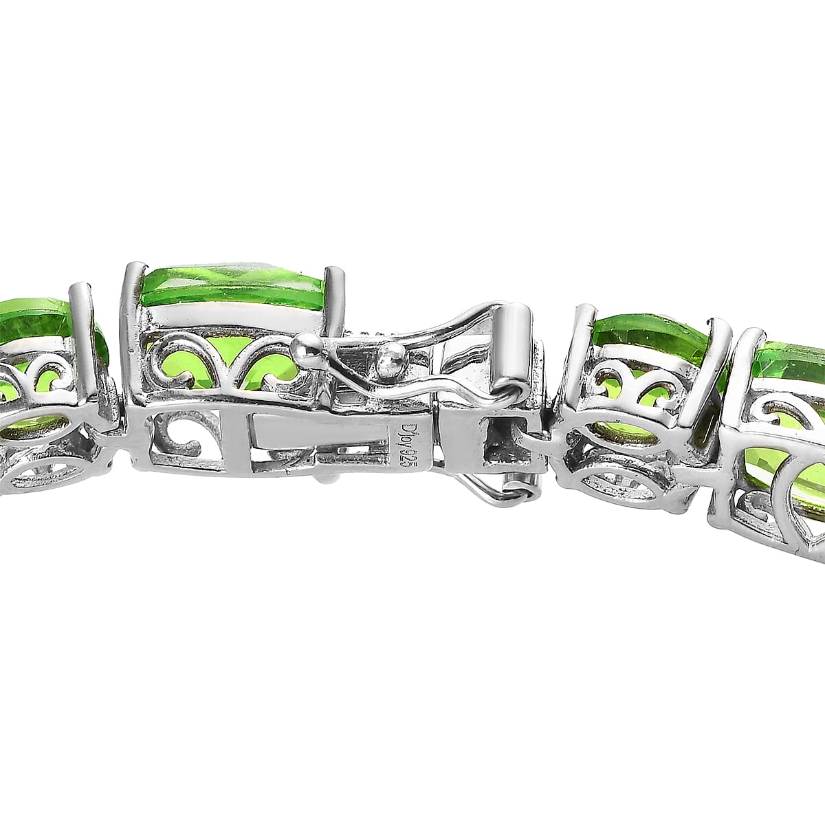 Chartreuse Quartz (Triplet) Tennis Bracelet in Platinum Over Sterling Silver (7.25 In) 42.25 ctw image number 3
