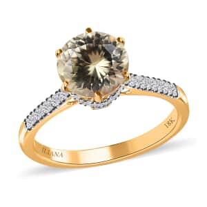 Iliana 18K Yellow Gold 120 Facet AAA Turkizite and G-H SI Diamond Ring (Size 6.0) 2.65 ctw