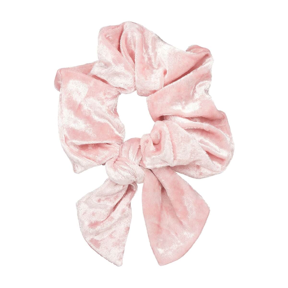 Velvet Knot Hair Scrunchie- Blush Pink image number 0