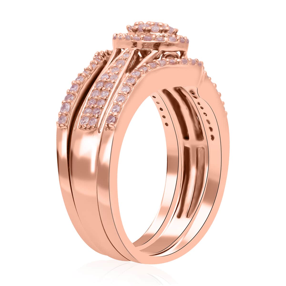 Natural Pink Diamond I3 Ring in Vermeil Rose Gold Over Sterling Silver (Size 10.0) 0.50 ctw image number 3