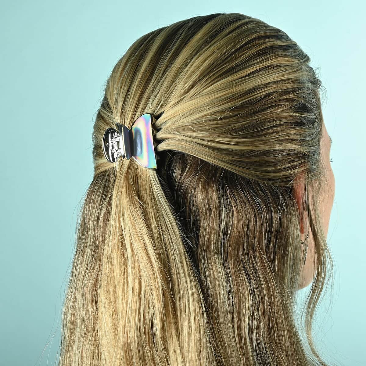 Silver Holographic Claw Clip , Cute Hair Clips , Hair Accessories For Women , Wedding Hair Accessories image number 1